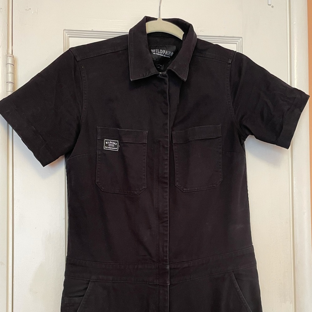 Wild Fang The Essential Short Sleeve Coverall in Black
